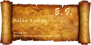 Balla Izolda névjegykártya